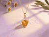 Mặt dây Vàng 14K Đá quý tự nhiên Citrine tam giác - AME Jewellery