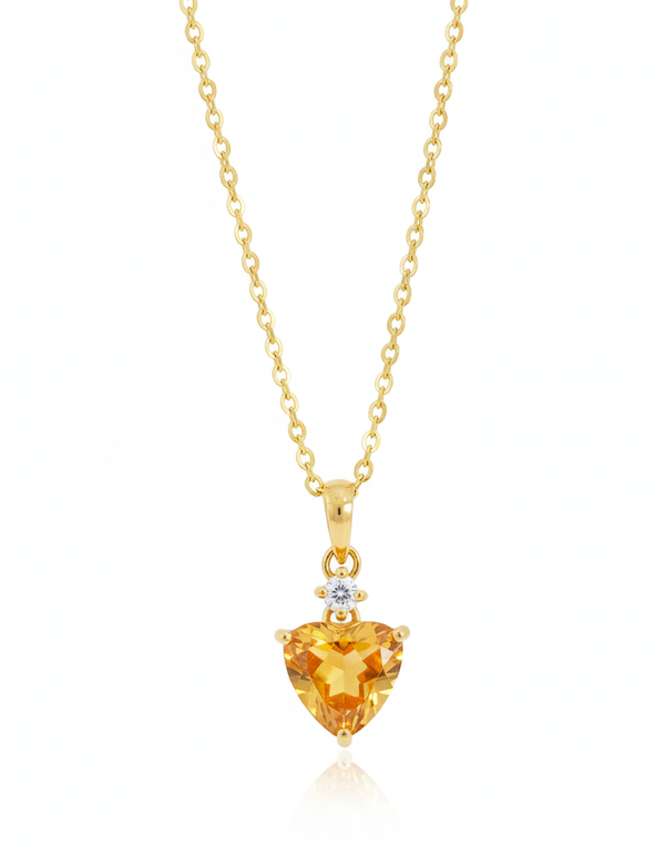  Mặt dây chuyền Vàng Đá quý thiên nhiên Triangle-cut Citrine Pendant Necklace in 14K Yellow Gold by AME Jewellery