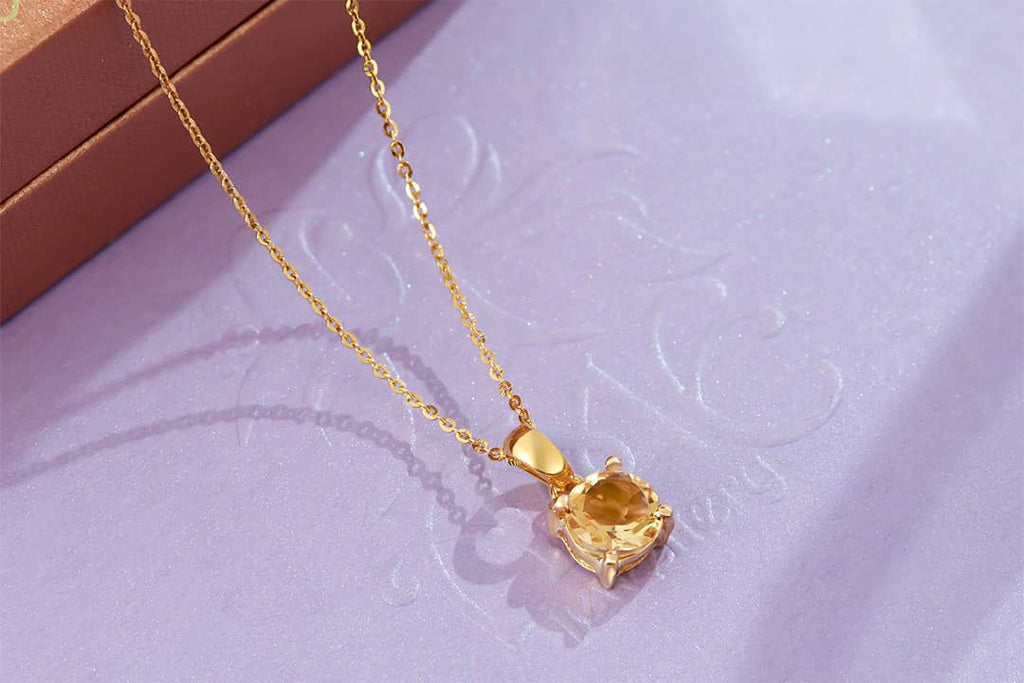 Mặt dây chuyền Vàng Đá quý tự nhiên Citrine Pendant Necklace in 14-karat Yellow Gold by AME Jewellery