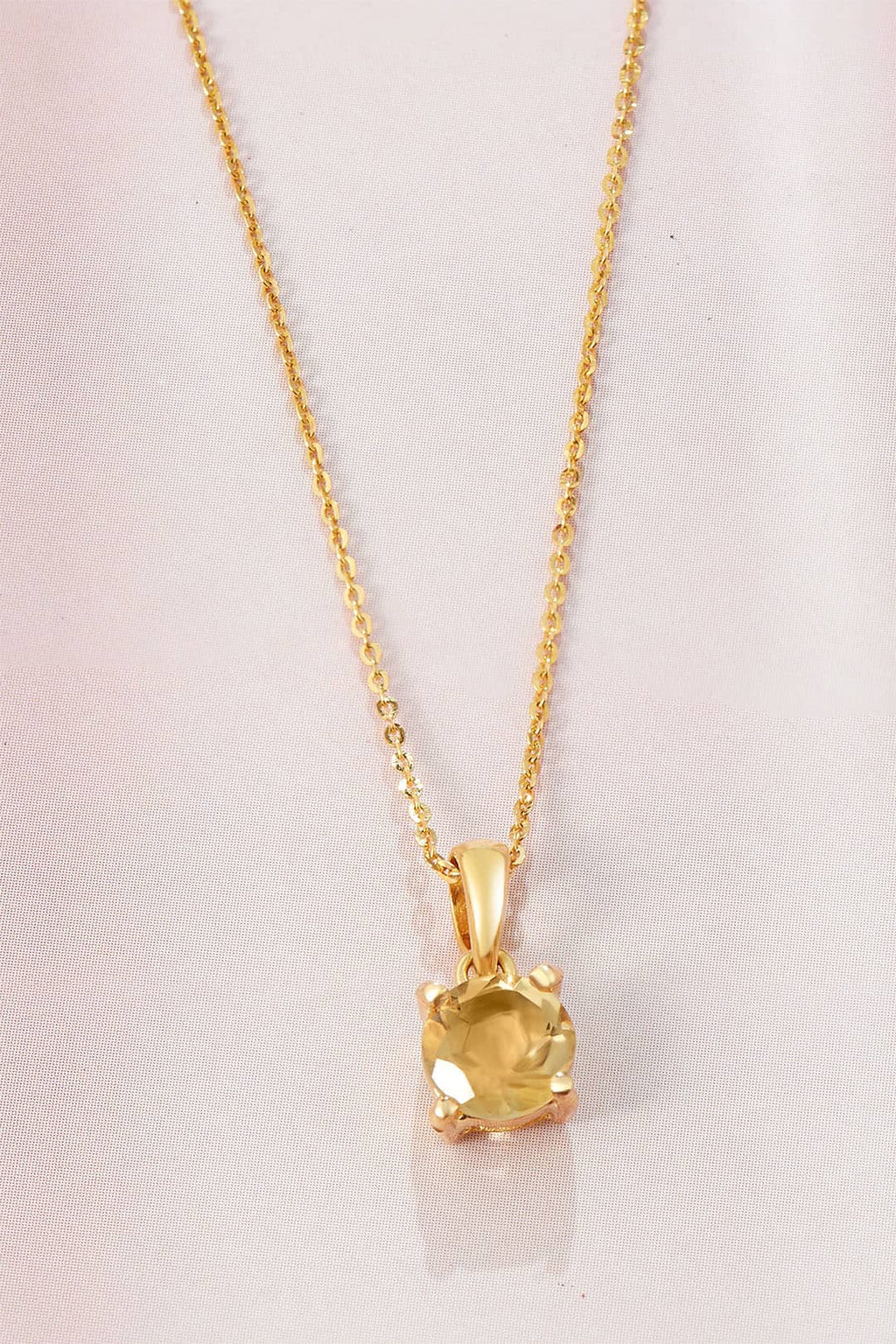 Mặt dây chuyền Vàng Đá quý tự nhiên Citrine Pendant Necklace in 14-karat Yellow Gold by AME Jewellery