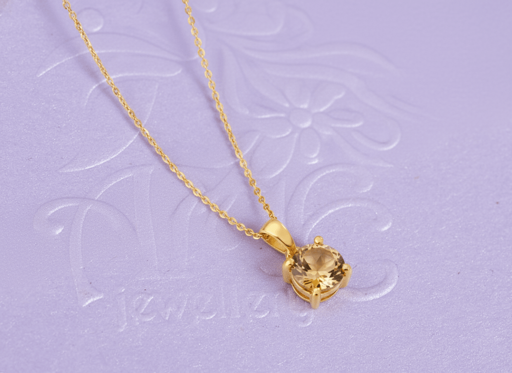 Mặt dây chuyền Vàng Đá quý tự nhiên Citrine Pendant Necklace in 14-karat Yellow Gold by AME Jewellery