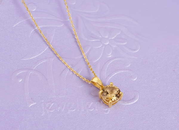 Mặt dây chuyền Vàng Đá quý tự nhiên Citrine Pendant Necklace in 14-karat Yellow Gold by AME Jewellery