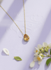 Mặt dây chuyền Vàng Đá quý tự nhiên Pear-cut Citrine Bezel Pendant Necklace in 14K Yellow Gold by AME Jewellery