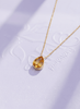Mặt dây chuyền Vàng Đá quý tự nhiên Pear-cut Citrine Bezel Pendant Necklace in 14K Yellow Gold by AME Jewellery