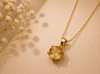 Pendentif halo en or jaune 14K avec citrine - AME Jewellery