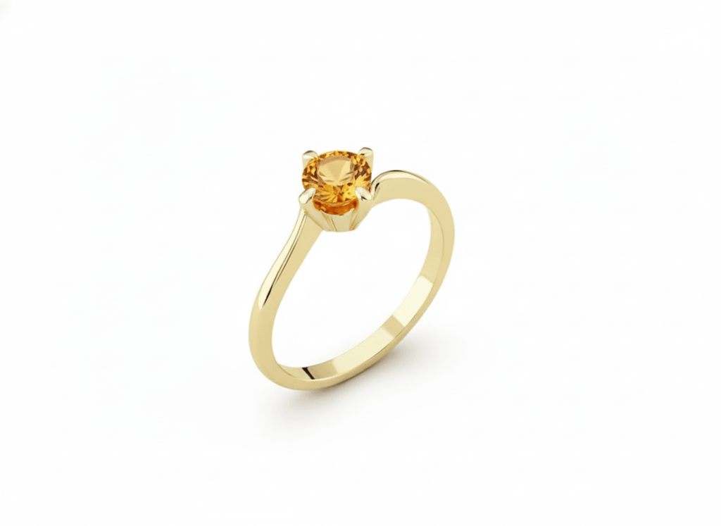 Nhẫn Vàng Đá quý thiên nhiên Citrine Ring in 14K Yellow Gold by AME Jewellery