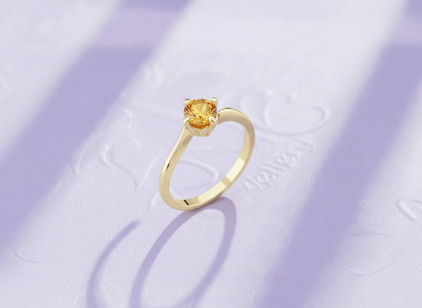 Nhẫn Vàng Đá quý thiên nhiên Citrine Ring in 14K Yellow Gold by AME Jewellery