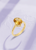 Nhẫn Vàng Đá quý tự nhiên Oval Citrine Ring in 14K Yellow Gold by AME Jewellery