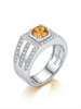Nhẫn Bạc Nam Đá quý tự nhiên Natural Citrine Men's ring in sterling silver by AME Jewellery