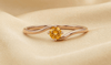 Natural Citrine Solitaire Twist Ring in 14K Gold - AME Jewellery