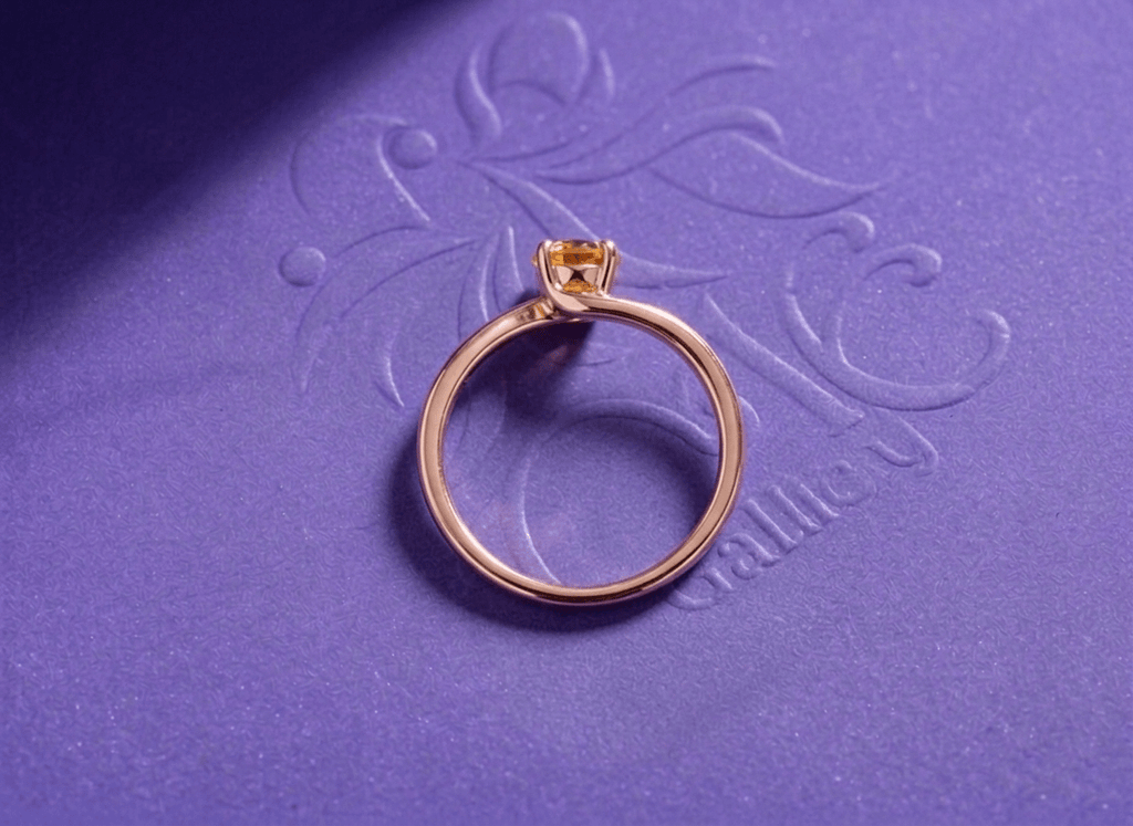 Bague solitaire en citrine de en or 14K - AME Jewellery