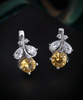 Bông tai Đá quý thiên nhiên Citrine Leaf Latchback Earrings in Sterling Silver by AME Jewellery