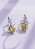 Bông tai Đá quý thiên nhiên Citrine Leaf Latchback Earrings in Sterling Silver by AME Jewellery