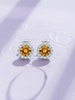 Bông tai Đá quý tự nhiên Citrine Halo Earrings in Sterling Silver by AME Jewellery