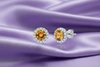 Bông tai Đá quý tự nhiên Citrine Halo Earrings in Sterling Silver by AME Jewellery