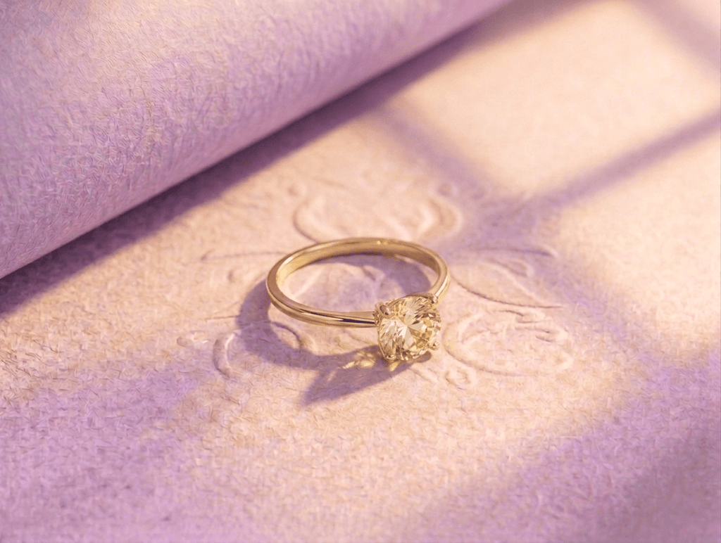 Natural Citrine Ring in 14-karat Yellow Gold for Women by AME Jewellery