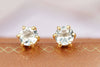 Natural Colorless Topaz Earrings in 14K Yellow Gold | AME Jewellery