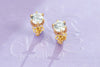 Bông tai Vàng Đá quý thiên nhiên Colorless Topaz Earrings in 14K Yellow Gold | AME Jewellery