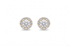 Natual Colorless Topaz Halo Earrings in 14K Yellow Gold - AME Jewellery