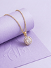 Natural Colorless Topaz Halo Pendant Necklace in 14K Yellow Gold - AME Jewellery