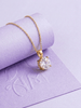 Natural Colorless Topaz Pendant Necklace in 14K Yellow Gold - AME Jewellery