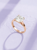 Nhẫn Vàng Hồng Đá quý tự nhiên Colorless Cushion Topaz Ring 14K Rose Gold by AME Jewellery
