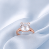 Natural Colorless Cushion-cut Topaz Double-Prong Ring in 14-karat Rose Gold by AME Jewellery. 