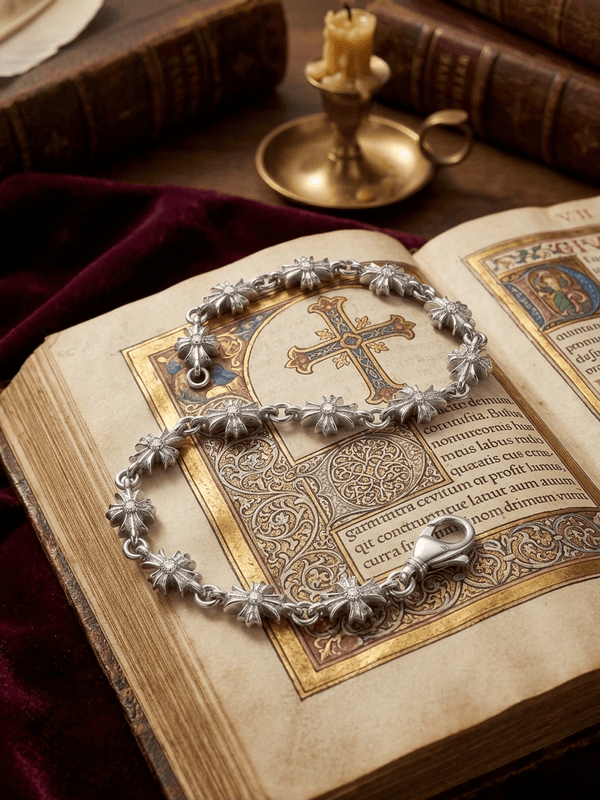 Lắc tay Thánh giá Bạc Cross-Link Chain Bracelet in Sterling Silver by AME Jewellery