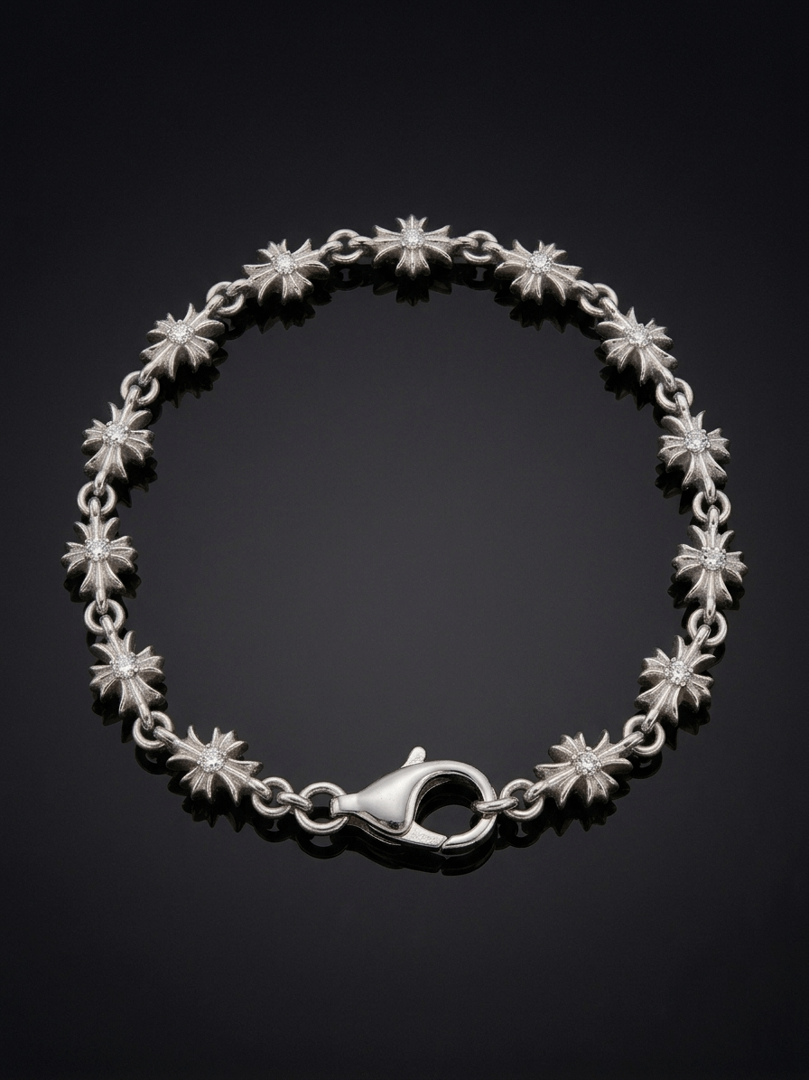 Lắc tay Thánh giá Bạc Cross-Link Chain Bracelet in Sterling Silver by AME Jewellery