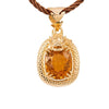 Mặt dây Nam Rồng Vàng Đá quý tự nhiên Cushion-cut Citrine Dragon Men's Pendant necklace by 14K Yellow Gold by AME Jewellery