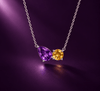 Dây chuyền Đá quý tự nhiên Amethyst giọt và Citrine - AME Jewellery