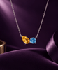 Dây chuyền Đá quý tự nhiên Citrine giọt và Blue Topaz - AME Jewellery