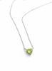 Dây chuyền Đá quý thiên nhiên Heart-cut Peridot Solitaire Bezel Chain Necklace in Sterling Silver by AME Jewellery
