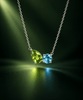 Dây chuyền Đá quý tự nhiên Peridot giọt và Blue Topaz - AME Jewellery