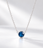 Dây chuyền bạc đá quý tự nhiên London Blue Topaz 6mm - AME Jewellery