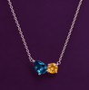 Dây chuyền đá quý tự nhiên London Blue Topaz giọt và citrine - AME Jewellery