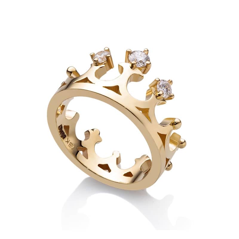 Nhẫn Vương miện Vàng Kim cương thiên nhiên Diamond Crown Ring in 18K Yellow Gold by AME Jewellery