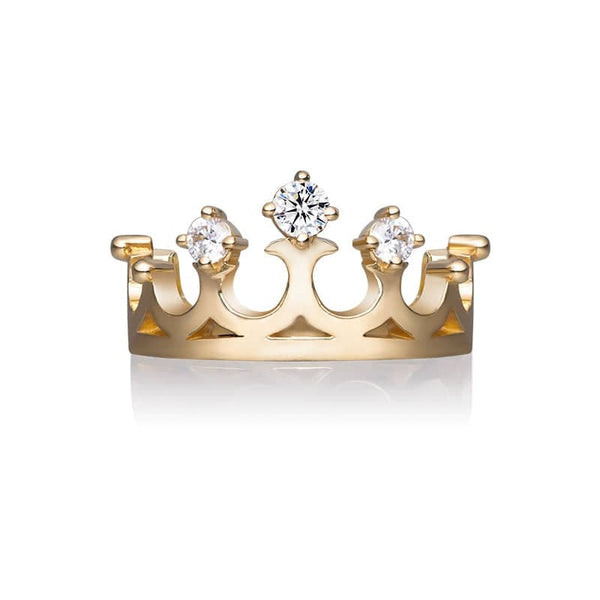 Nhẫn Vương miện Vàng Kim cương thiên nhiên Diamond Crown Ring in 18K Yellow Gold by AME Jewellery