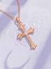 Mặt dây chuyền Thánh Giá Vàng hồng Kim Cương - Diamond Gothic Cross Pendant in 14K Rose Gold by AME Jewellery