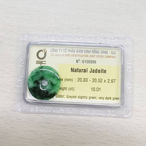 Đồng Điếu Cẩm thạch 20mm Burmese Jadeite Jade Bi from AME Jewellery