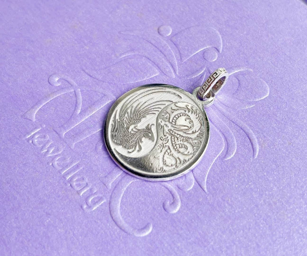 Mặt dây chuyền Rồng Phượng | Dragon and Phoenix Pendant in Sterling Silver by AME Jewellery
