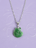 Mặt dây chuyền Vàng trắng Cẩm Thạch Hồ Ly Jadeite Nine-Tailed Fox Pendant in 14K White Gold by AME Jewellery