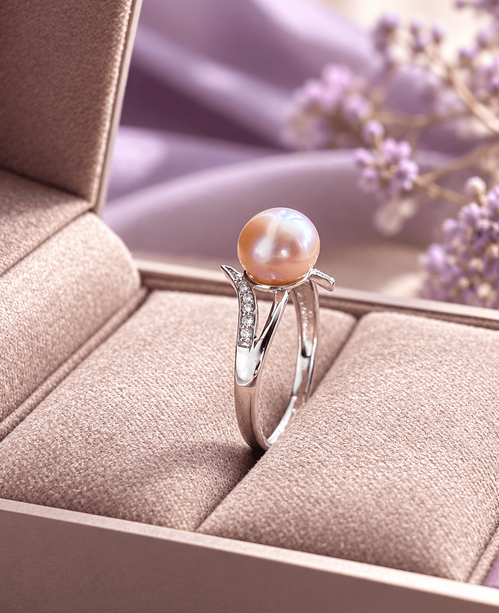 Freshwater lavender pearl ring - AME Jewellery