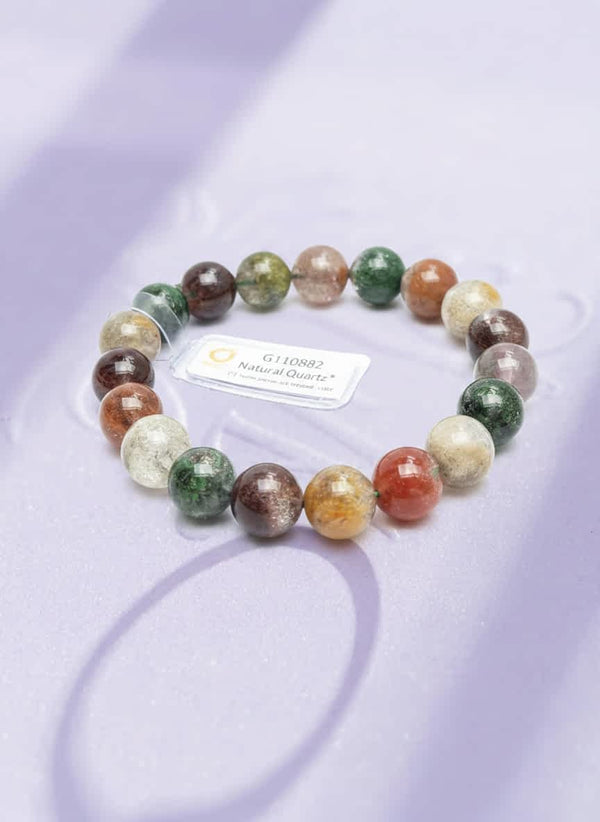 Chuỗi vòng tay đá quý thạch anh ưu linh tự nhiên đa sắc Natural Garden Quartz Bead Bracelet from AME Jewellery