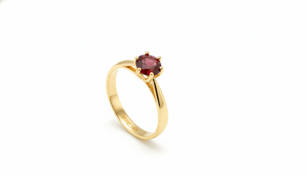 Nhẫn Vàng Đá quý thiên nhiên Garnet 6-prong Ring in 14-karat Yellow Gold by AME Jewellery