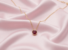 Mặt dây Vàng 14K Đá quý tự nhiên Red Garnet Solitaire Bezel Pendant in 14K Yellow Gold by AME Jewellery