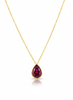 Mặt dây chuyền Vàng Đá quý tự nhiên Pear-cut Red Garnet Bezel Pendant in 14K Yellow Gold by AME Jewellery