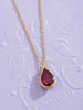 Mặt dây chuyền Vàng Đá quý tự nhiên Pear-cut Red Garnet Bezel Pendant in 14K Yellow Gold | AME Jewellery