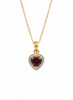 Mặt dây chuyền Vàng 14K Đá quý tự nhiên Heart-cut Red Garnet Halo Pendant in 14K Yellow Gold by AME Jewellery