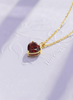 Mặt dây Vàng Đá quý tự nhiên Natural Heart-cut Red Garnet Pendant 14K Yellow Gold by AME Jewellery